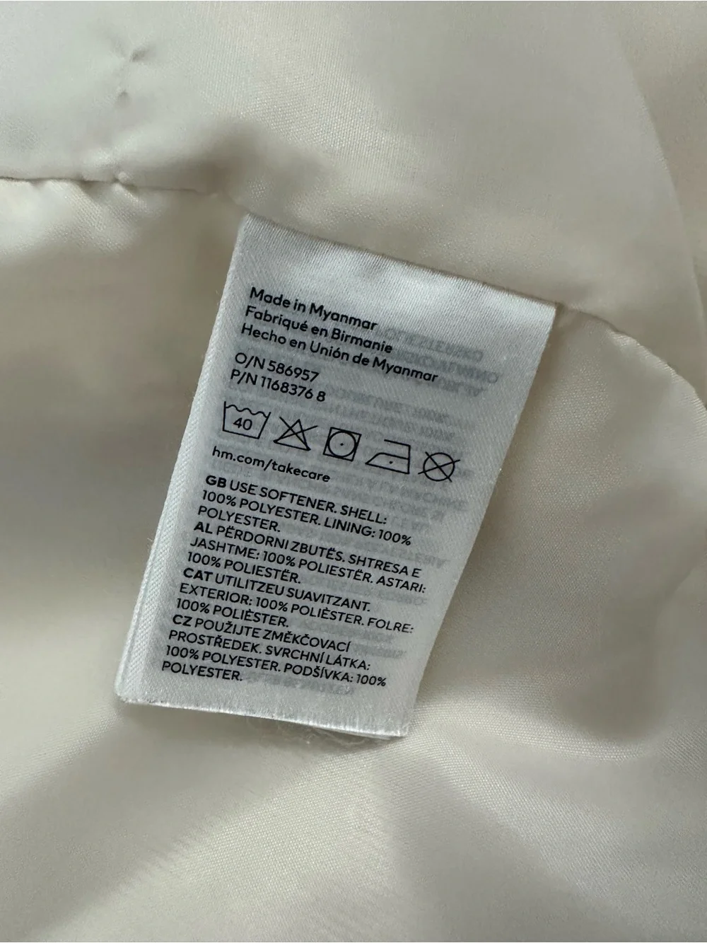 H&M Girl’s Cream Faux Fur Coat