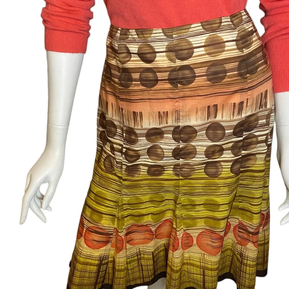 Talbots Boho Cotton Midi Flare Skirt Size 10