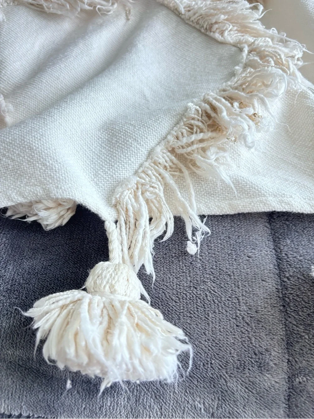 Anthropologie Tasseled Throw Blanket